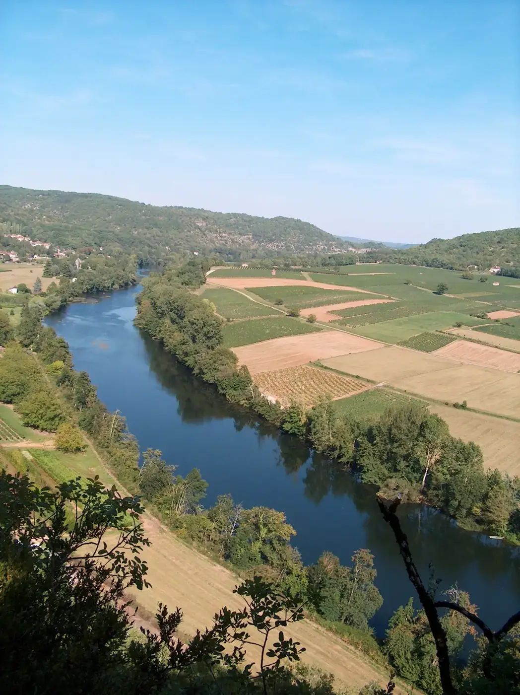 La rivière Lot et les vignes de Cahors